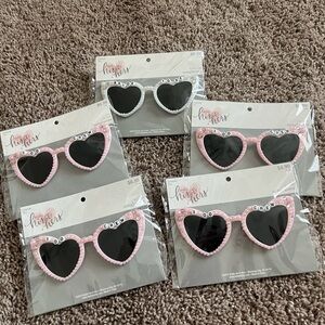 Heart-Shaped Pink Sunglasses for Bridal Party and Bride